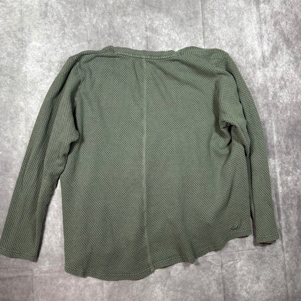 Kuhl Men 1X Waffle Knit Pullover Sweater Olive Green Relaxed Fit Outdoor Hiking - Picture 2 of 9